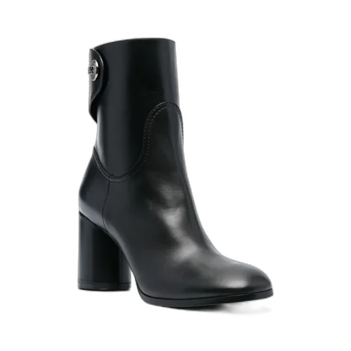 90Mm Block-Heel Leather Boots