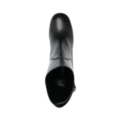 90Mm Block-Heel Leather Boots