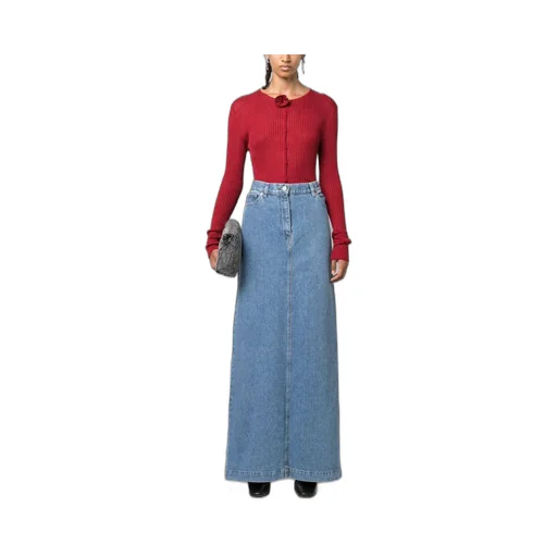Magda Butrym Split Back Denim Maxi Skirt