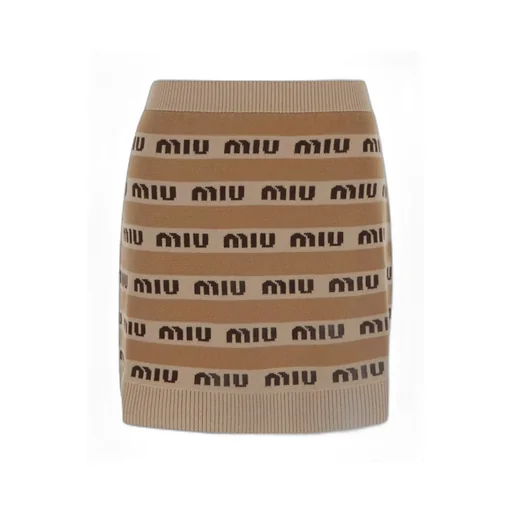 Logo-Intarsia Wool Miniskirt