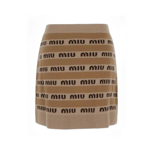 Logo-Intarsia Wool Miniskirt