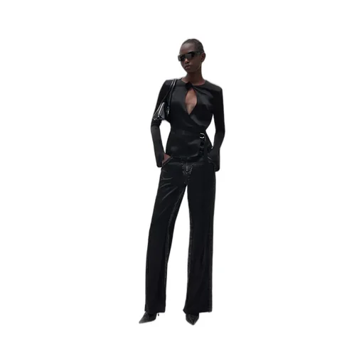 Blumarine Belted Long-Sleeve Top