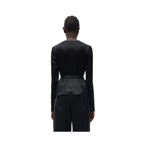 Blumarine Belted Long-Sleeve Top