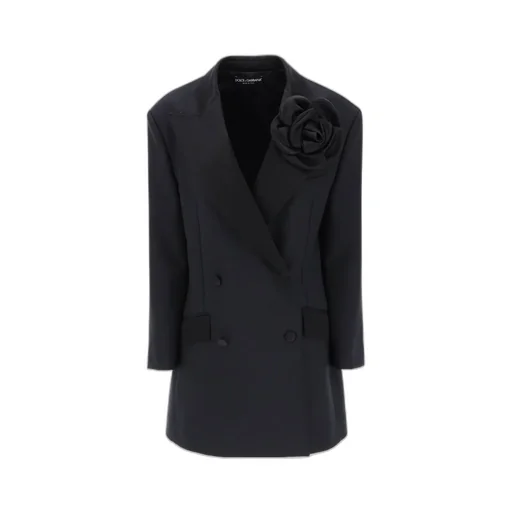Dolce & Gabbana Floral Patch Straight Hem Blazer