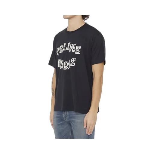 Celine Loose Embroidered T-Shirt In Cotton Jersey