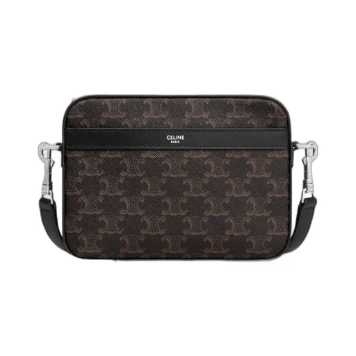 Small Messenger Bag In Triomphe Canvas And Calfskin
