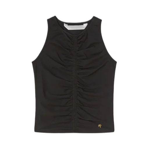 Ruched Stretch-Cotton Tank Top