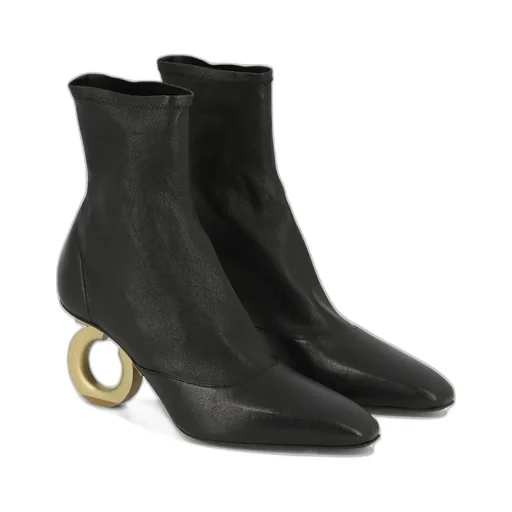Square Head High-Heeled Boots
