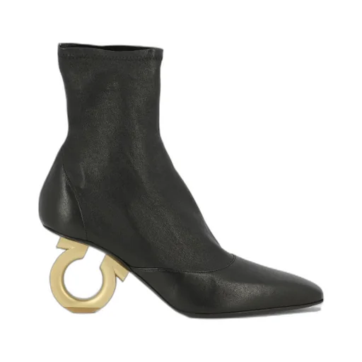 Square Head High-Heeled Boots