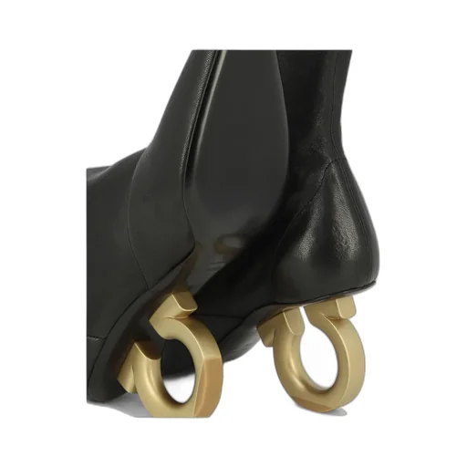 Square Head High-Heeled Boots