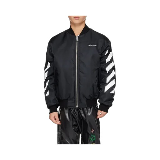 Off-White Kids Diag-Striped Zipped Bomber Jacket
