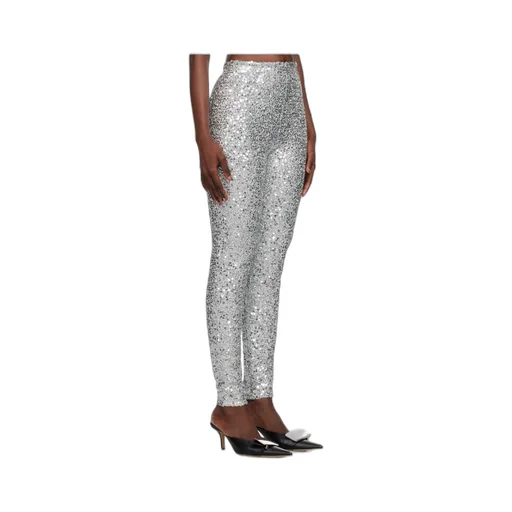 Sequined Elastic Waist Leggings
