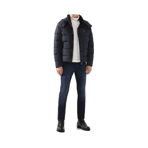 Long-Sleeved Hooded Quilted Down Jacket