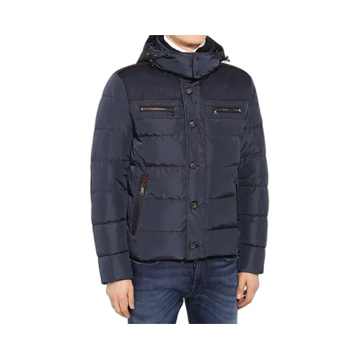 Long-Sleeved Hooded Quilted Down Jacket