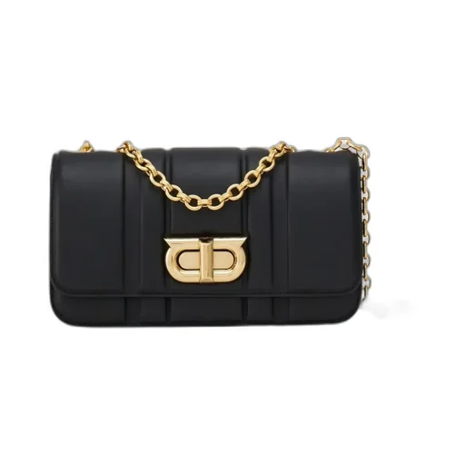 Salvatore Ferragamo Twist Lock Chain-Linked Shoulder Bag