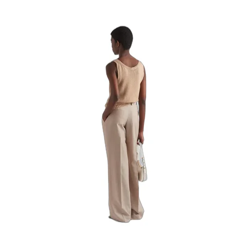 Prada High-Waist Belted Pleated Trousers