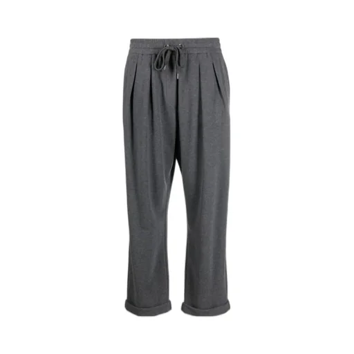 Pleated Cropped Track Pants