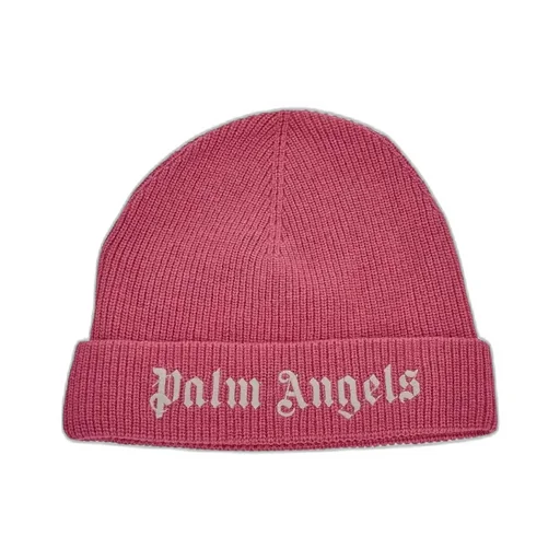 Palm Angels Kids Logo-Embroidered Turn-Up Hem Beanie