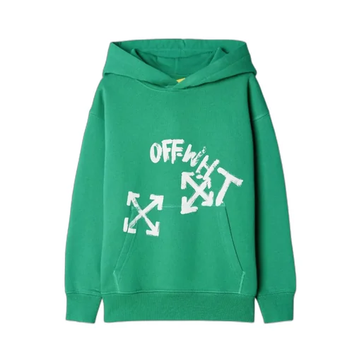Off-White Kids Logo Printed Long-Sleeved Hoodie