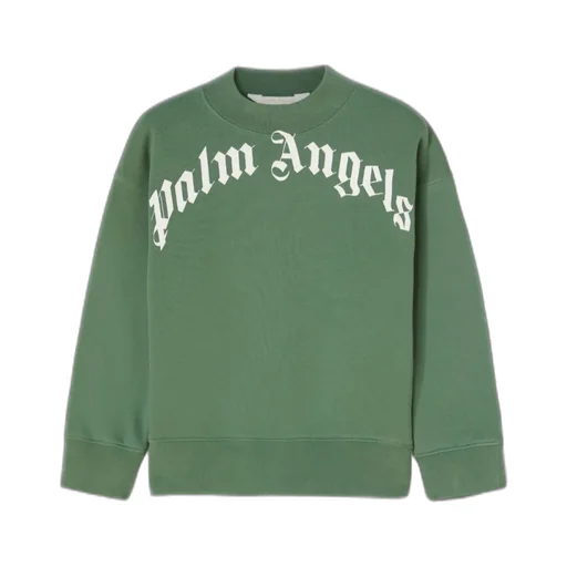 Palm Angels Kids Logo Printed Crewneck Sweatshirt