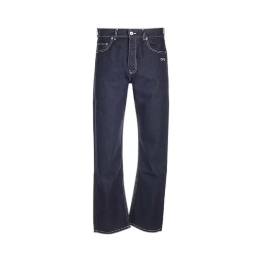 Off-White Mid-Rise Straight-Leg Jeans