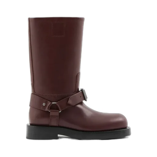Burberry Saddle Buckled Round-Toe Boots