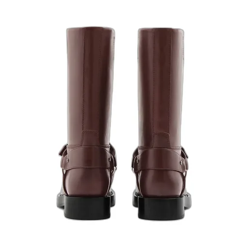 Burberry Saddle Buckled Round-Toe Boots
