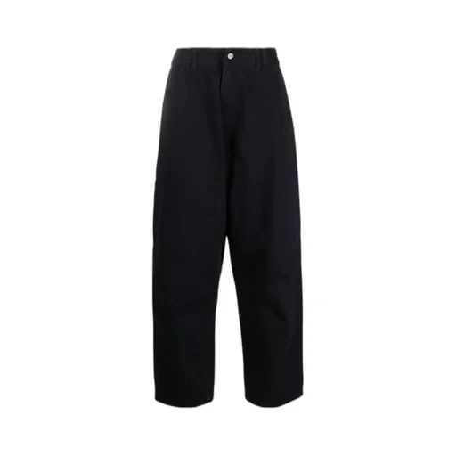 Logo-Patch Straight-Leg Cotton Trousers