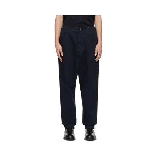 Logo-Patch Straight-Leg Cotton Trousers
