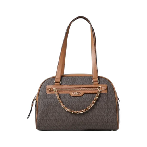 Logo Zipper Shoulder Bag