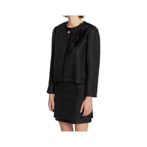 Appliqué-Detail Fringed Tweed Jacket