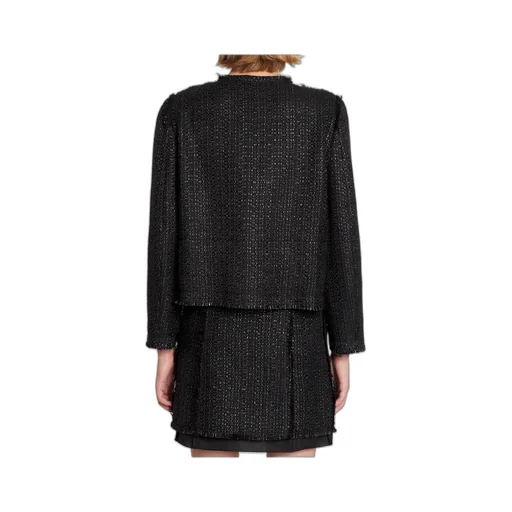 Appliqué-Detail Fringed Tweed Jacket