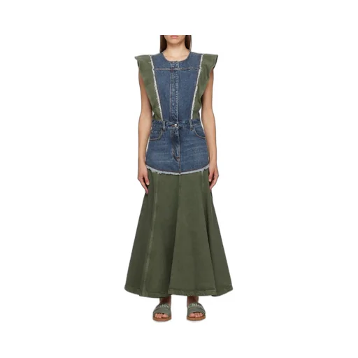 Stitched Mid-Length Dress