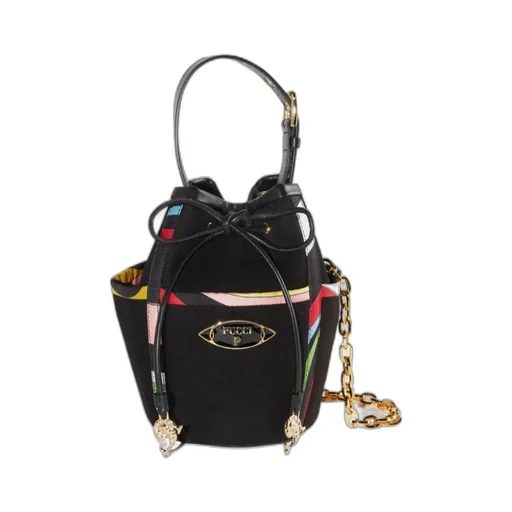 Logo-Plaque Bucket Bag