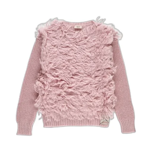 N°21 Kids Ruffled Detailed Logo Patch Jumper