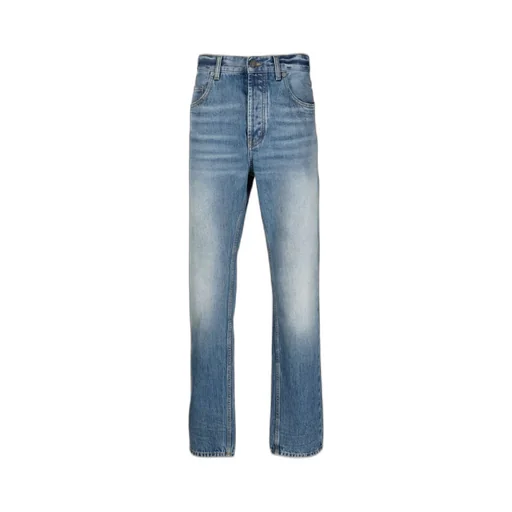 Saint Laurent Button Detailed Straight Leg Jeans