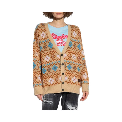 Dsquared2 Heart Vintage Shetland Knitted Cardigan