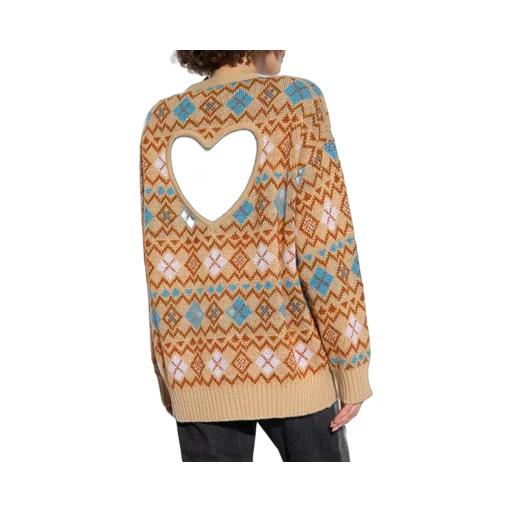 Dsquared2 Heart Vintage Shetland Knitted Cardigan