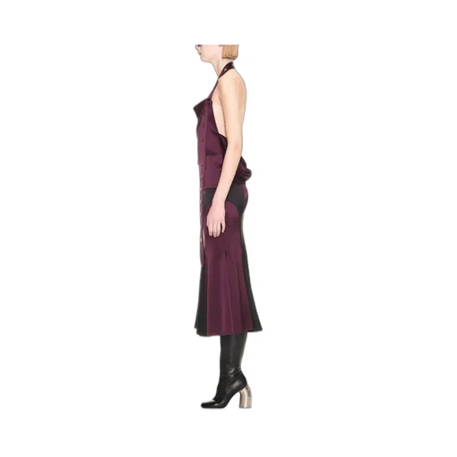 Pleated Satin Midi Skirt