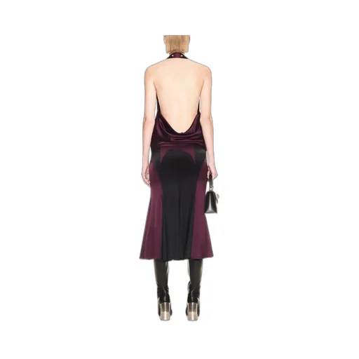 Pleated Satin Midi Skirt