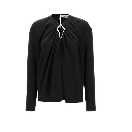 Lanvin Eyelet Detailed Draped Top