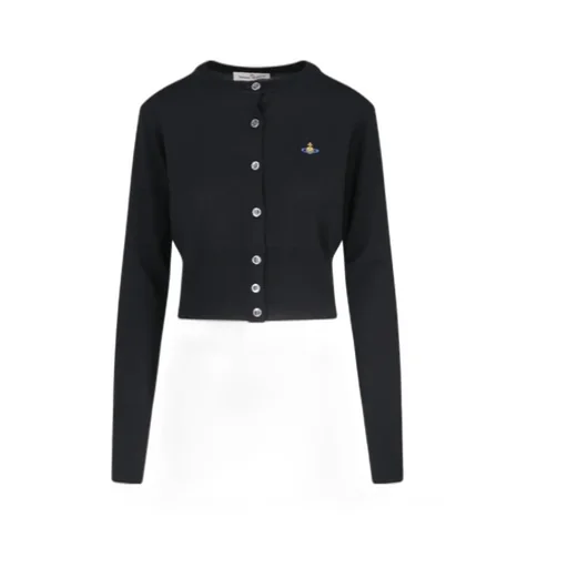 Vivienne Westwood Orb Embroidered Cropped Cardigan