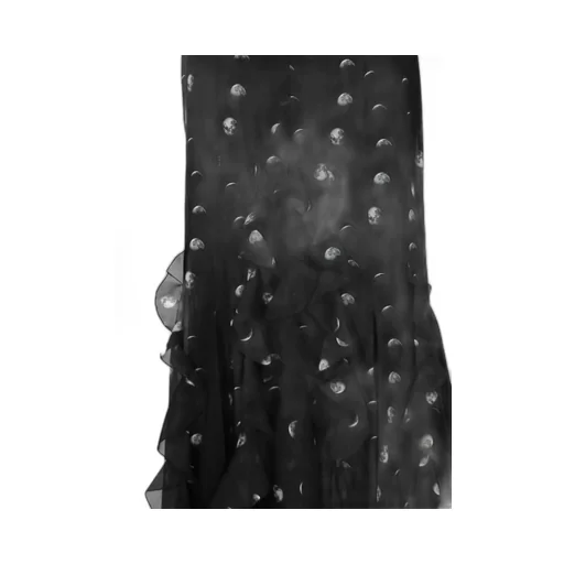 Moon-Print Ruffled Maxi Dress