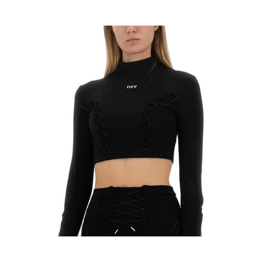 Off-White Logo Printed Long-Sleeve Top