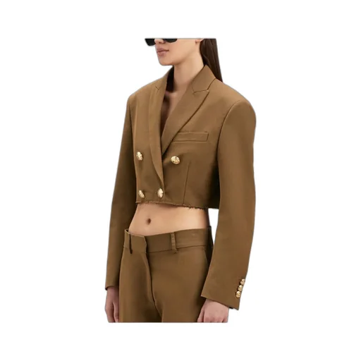 Palm Angels Raw-Cut Hem Cropped Jacket