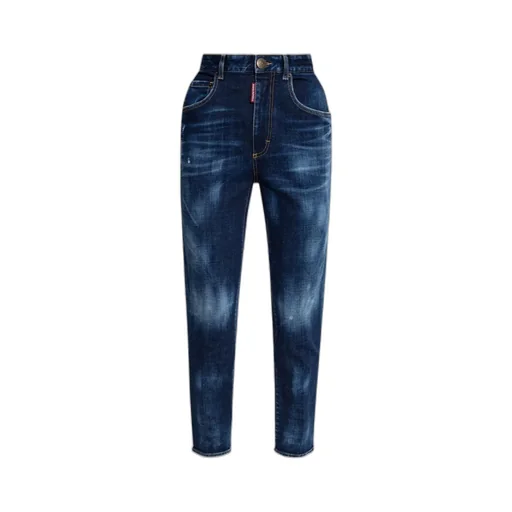 Dsquared2 Distressed High-Waist Cropped Jeans