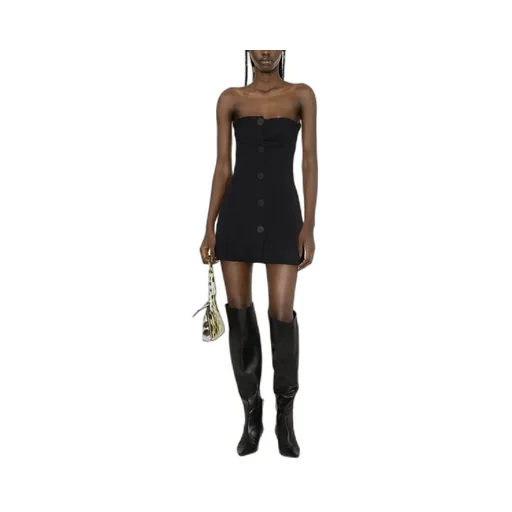 The Attico Asymmetric Strapless Mini Dress