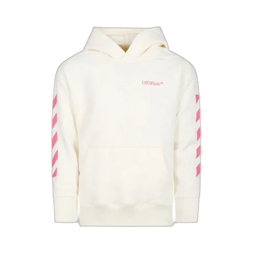 Off-White Kids Logo Printed Straight Hem Hoodie