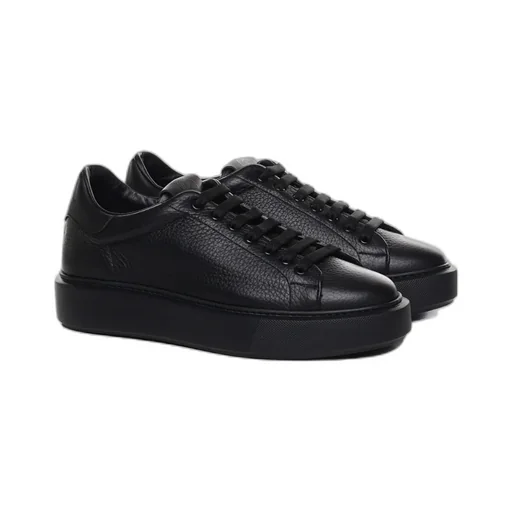 Pebbled Leather Low-Top Sneakers