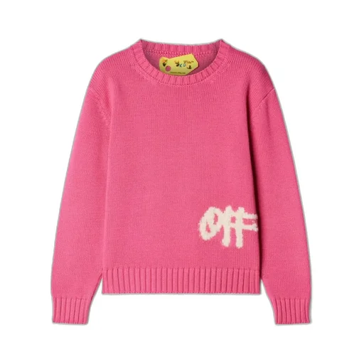 Off-White Kids Logo-Printed Crewneck Knitted Jumper